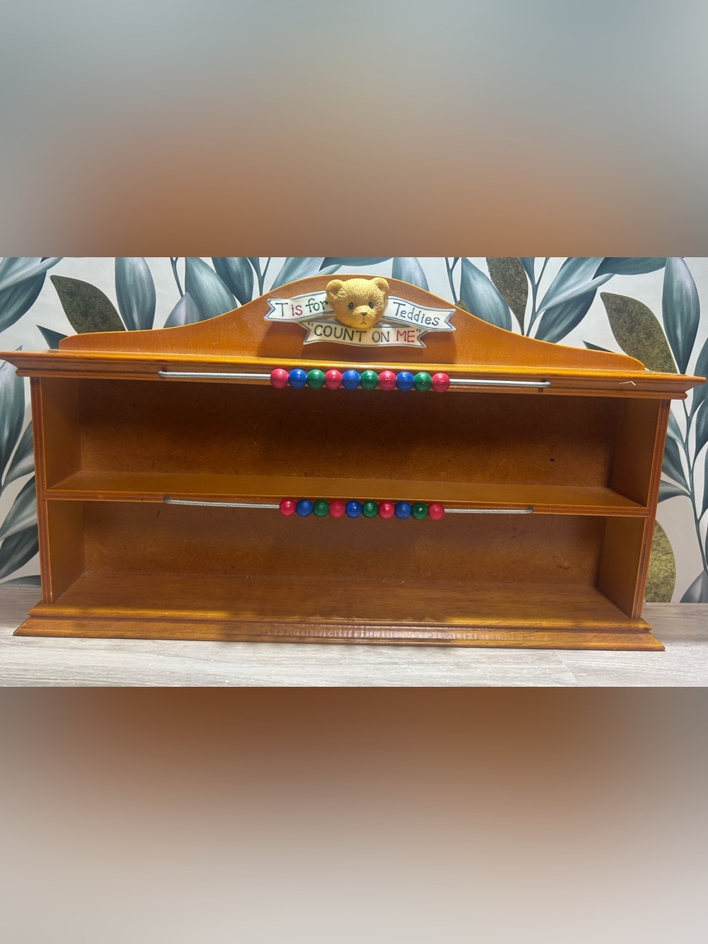 Vintage Cherished Teddies "Count on Me" Wooden Display Shelf